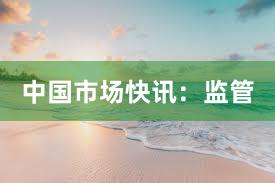 中国市场快讯：监管